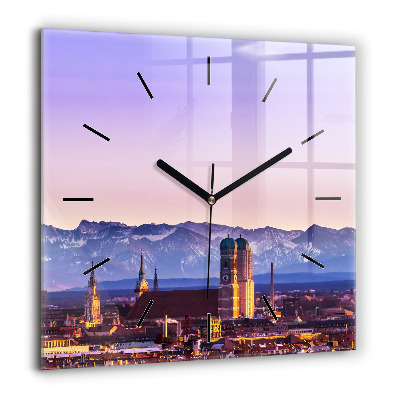 Pendule carrée en verre 60x60 cm Alpes allemandes Munich