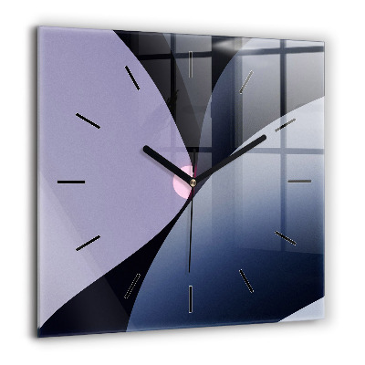 Pendule carrée en verre 60x60 cm Soleil abstrait