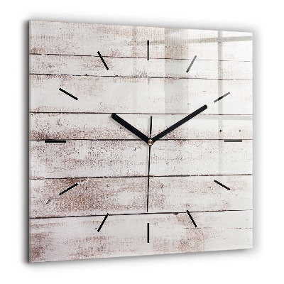 Horloge murale carrée 60x60 cm Planches de bois clair