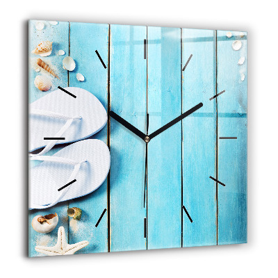 Horloge carrée en verre 60x60 cm Accessoires de vacances