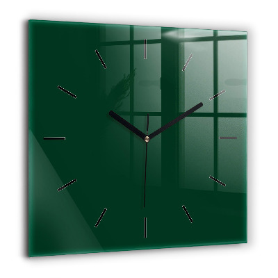 Horloge carrée en verre 60x60 cm Couleur vert bouteille