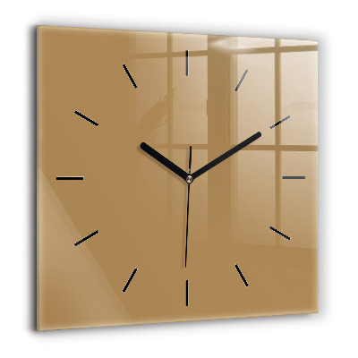 Horloge carrée en verre 60x60 cm Beige
