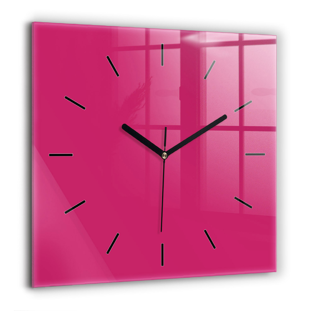 Horloge carrée en verre 60x60 cm Rose