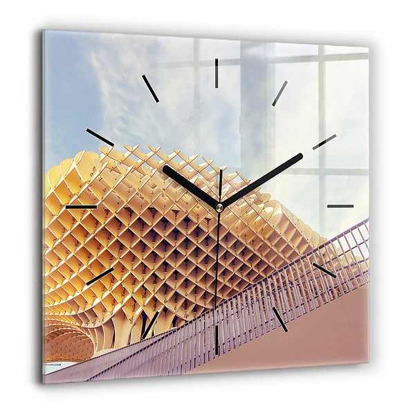 Horloge carrée en verre 60x60 cm Point de vue à Séville