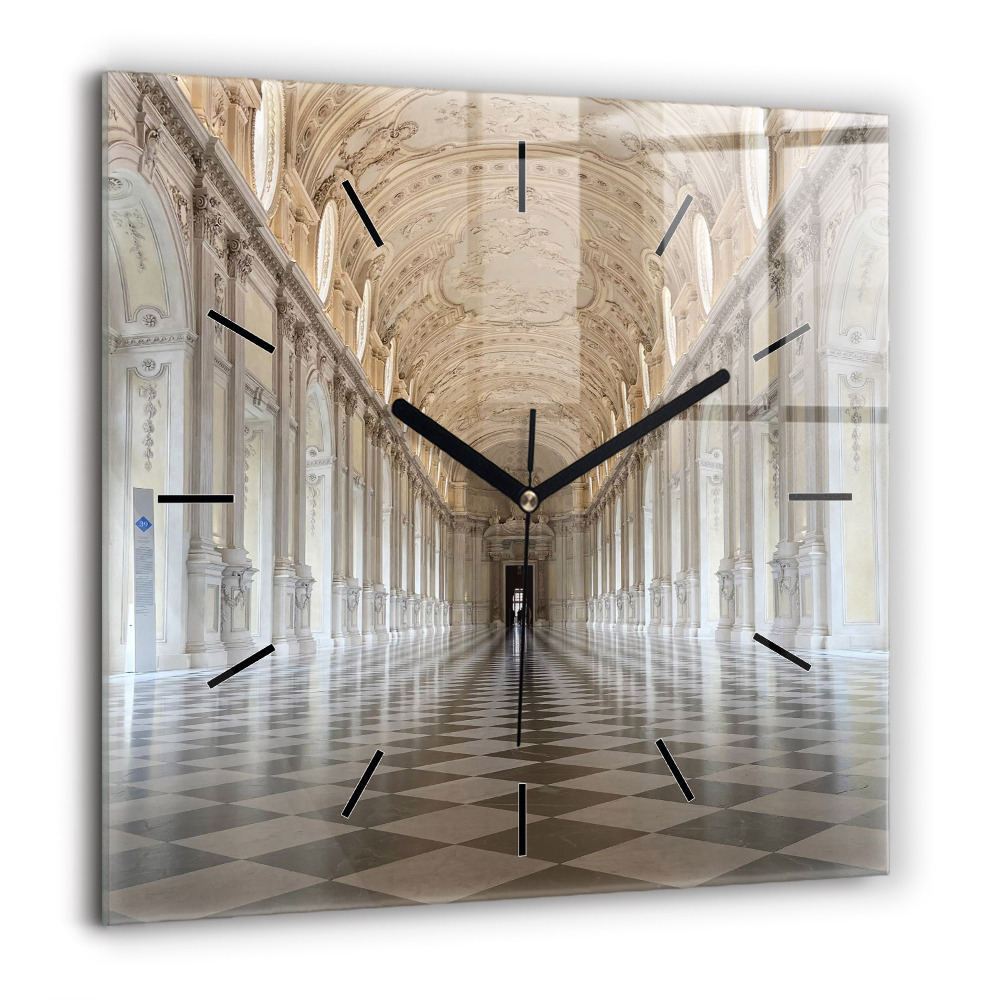 Horloge carrée en verre 60x60 cm Musée de La Veneria Reale