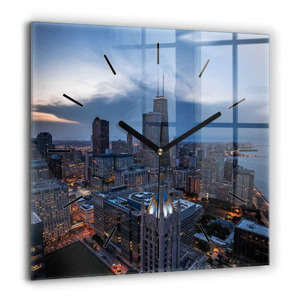 Pendule carrée en verre 60x60 cm Photo de Chicago
