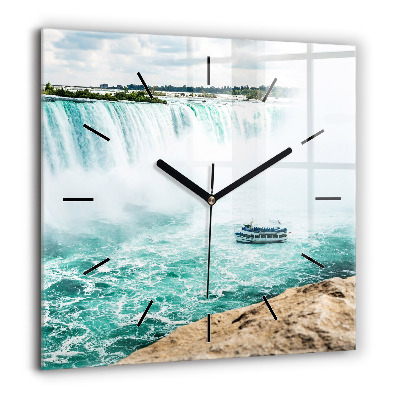 Horloge murale carrée 60x60 cm Bateau et Niagara