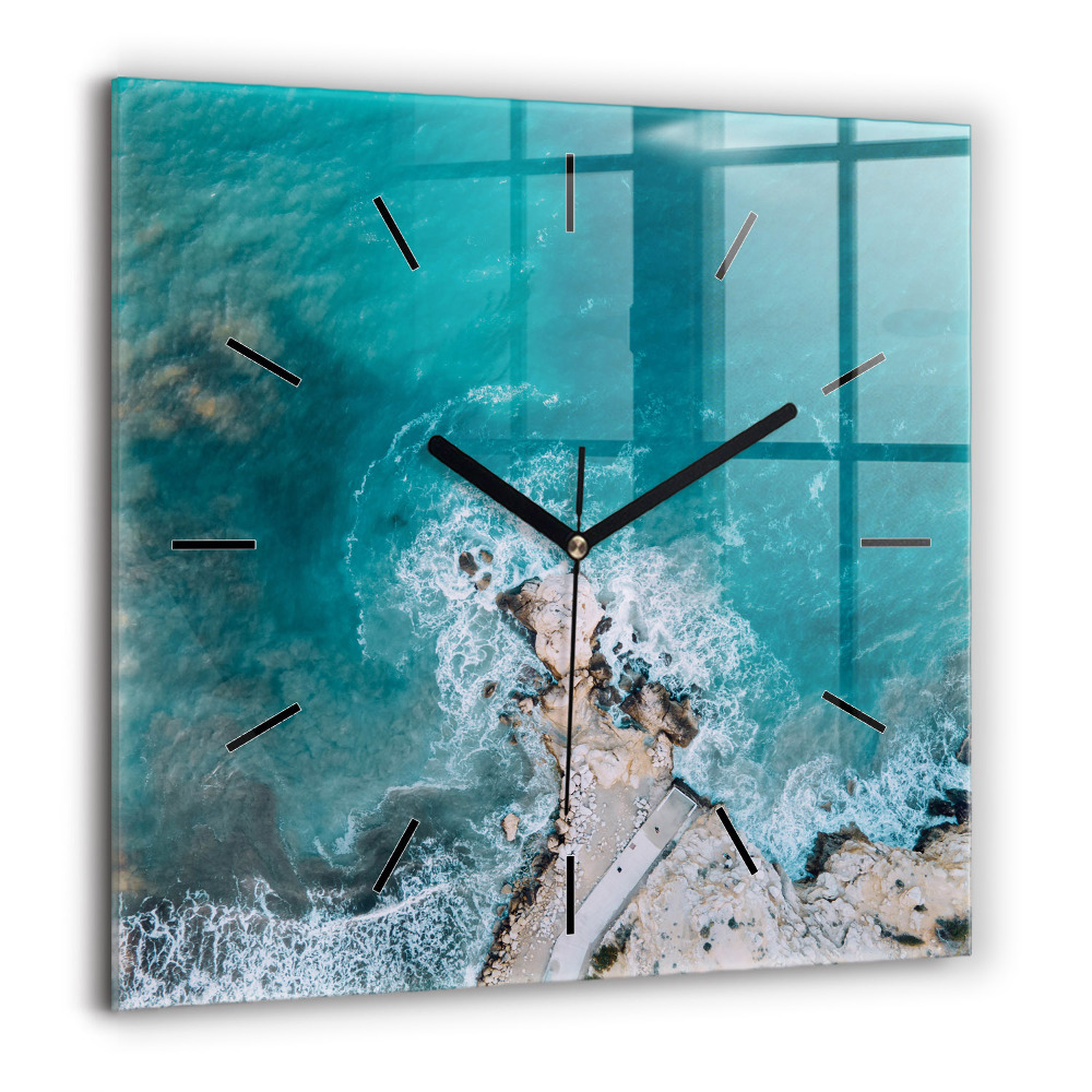 Horloge murale carrée 60x60 cm Fjords de la Costa Blanca