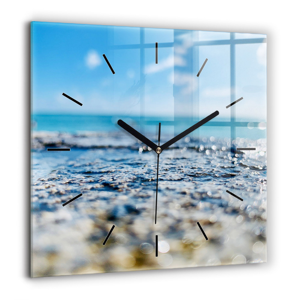 Horloge murale carrée 60x60 cm Photographie de l'eau