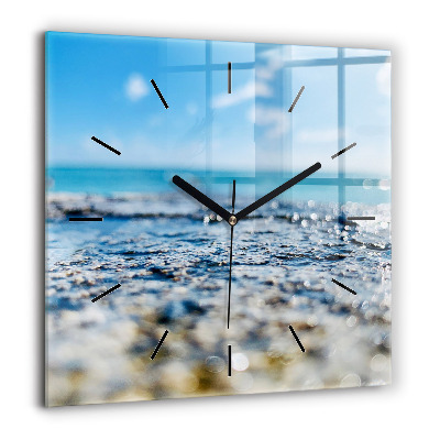 Horloge murale carrée 60x60 cm Photographie de l'eau