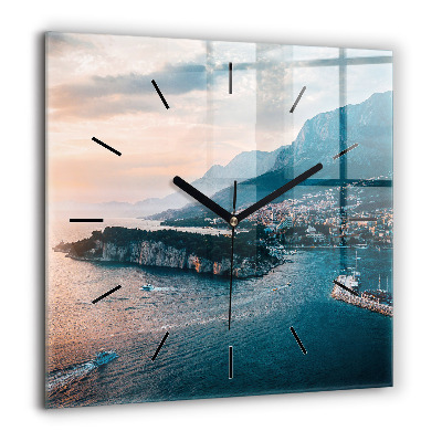 Pendule carrée en verre 60x60 cm Île en Croatie