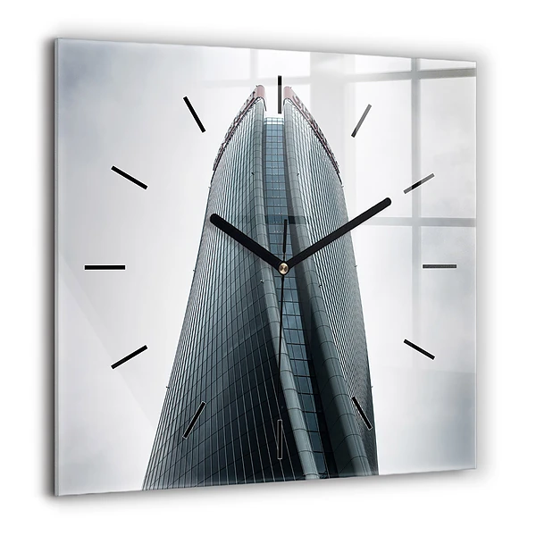 Pendule carrée en verre 60x60 cm Gratte-ciel de Milan