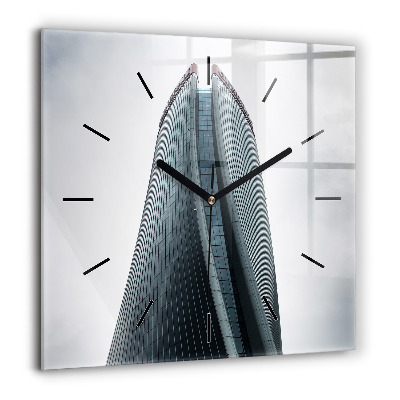 Pendule carrée en verre 60x60 cm Gratte-ciel de Milan