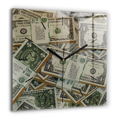 Horloge murale carrée 60x60 cm 1 dollar américain