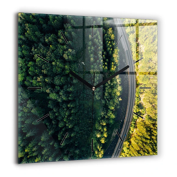 Horloge murale carrée 60x60 cm Forêt vue d'un oiseau