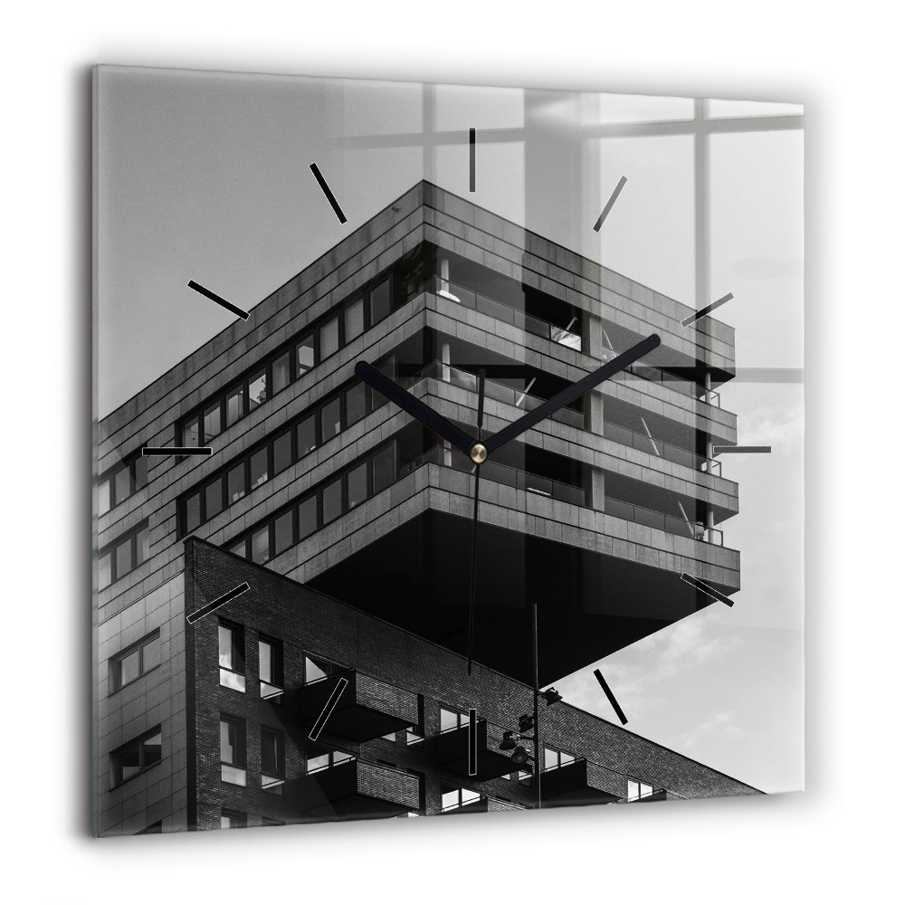 Horloge carrée en verre 60x60 cm Architecture à Amsterdam