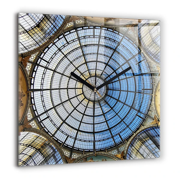 Horloge murale carrée 60x60 cm Centre commercial de Milan