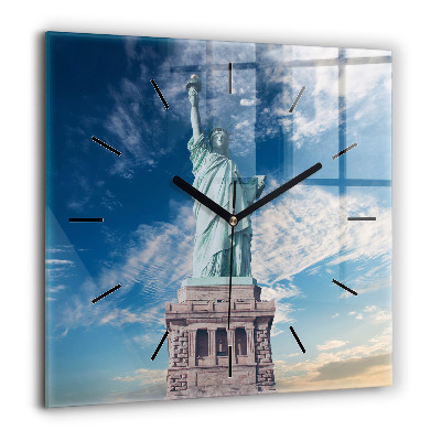 Horloge murale carrée 60x60 cm Statue de la Liberté à New York