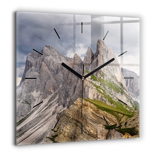 Horloge carrée en verre 60x60 cm Montagnes rocheuses