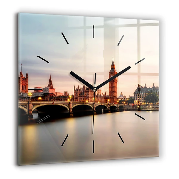 Pendule carrée en verre 60x60 cm Big Ben à Londres