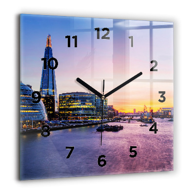 Horloge murale carrée 60x60 cm Vue de Londres