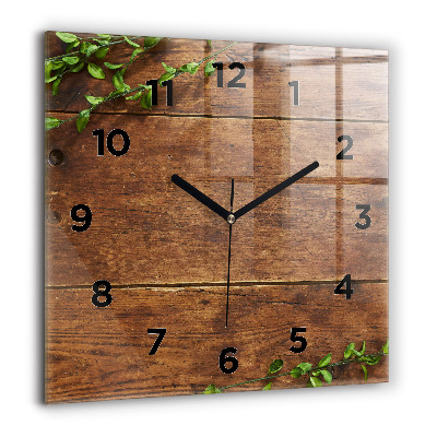 Horloge murale carrée 60x60 cm Bois rustique