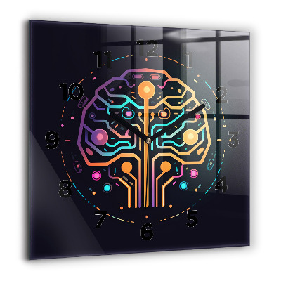 Horloge murale carrée 60x60 cm Abstraction colorée