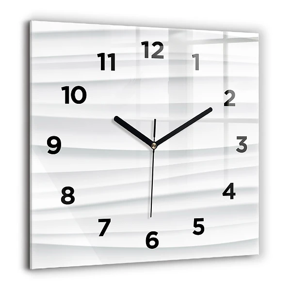Horloge carrée en verre 60x60 cm Texture de vagues