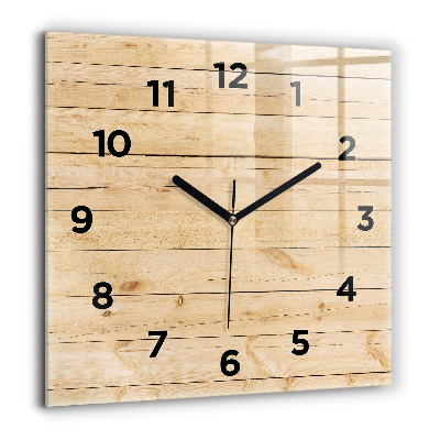 Horloge carrée en verre 60x60 cm Planches en bois