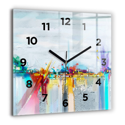 Horloge murale carrée 60x60 cm Pont abstrait