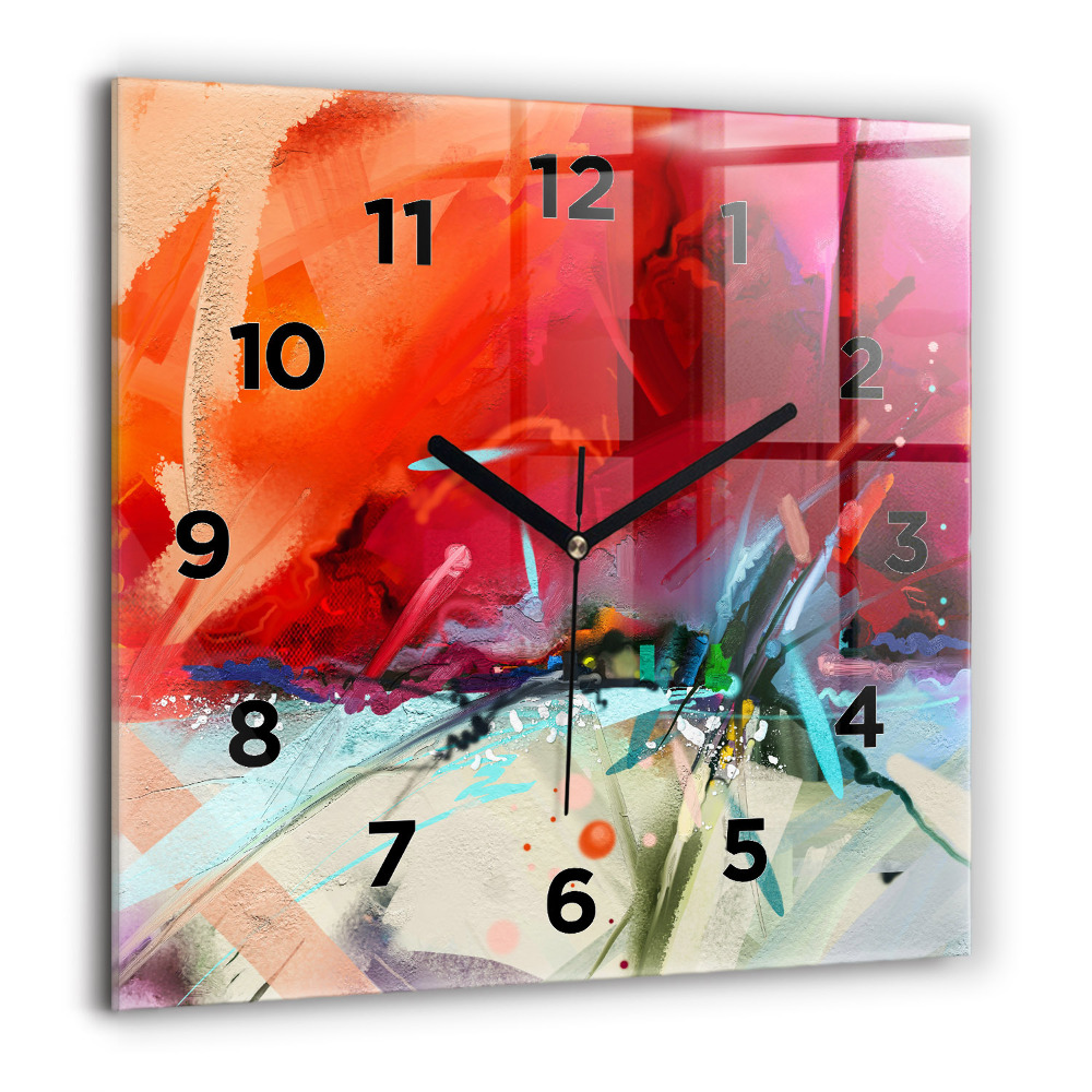 Horloge murale carrée 60x60 cm Rangées d'épices