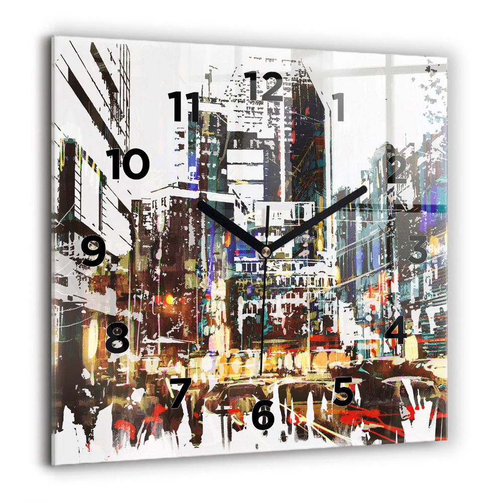 Horloge murale carrée 60x60 cm Ville de New York