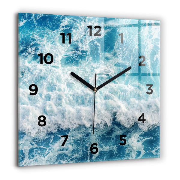 Horloge murale carrée 60x60 cm Vagues de mer