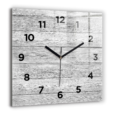 Horloge carrée en verre 60x60 cm Panneaux en bois