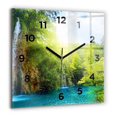 Horloge murale carrée 60x60 cm Paysage de lagune