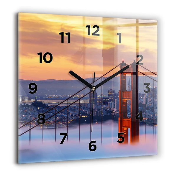 Horloge murale carrée 60x60 cm Pont de San Francisco