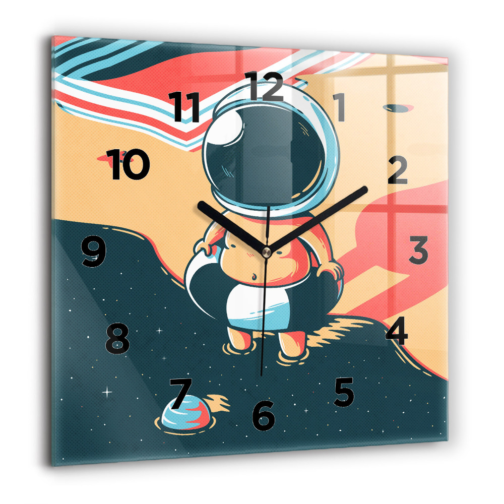 Horloge carrée en verre 60x60 cm Imagination d'un enfant
