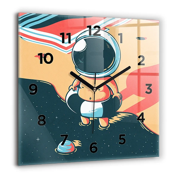 Horloge carrée en verre 60x60 cm Imagination d'un enfant