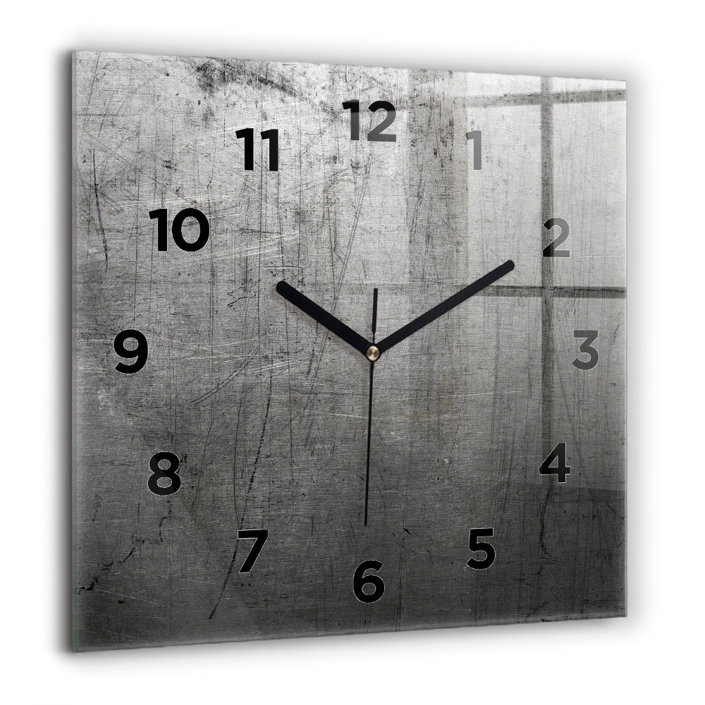 Horloge carrée en verre 60x60 cm Mur métallique