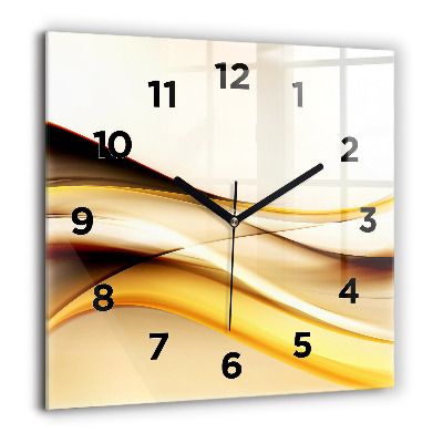 Horloge murale carrée 60x60 cm Abstraction des vagues