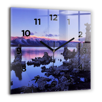 Horloge murale carrée 60x60 cm Lac de Californie