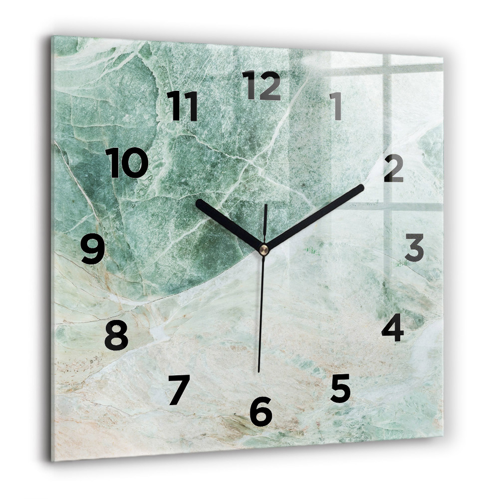 Horloge carrée en verre 60x60 cm Texture de pierre marbrée