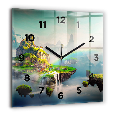 Horloge carrée en verre 60x60 cm Fantaisie chinoise
