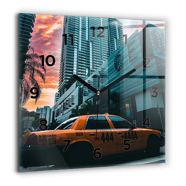 Horloge murale carrée 60x60 cm Miami, Floride