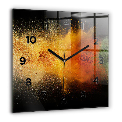 Horloge murale carrée 60x60 cm Épices éparpillées