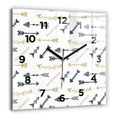 Horloge carrée en verre 60x60 cm Motif géométrique de hipster