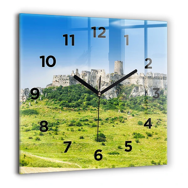 Pendule carrée en verre 60x60 cm Château de Spiš en Slovaquie