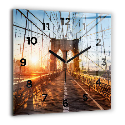 Horloge murale carrée 60x60 cm Pont de Brooklyn NYC