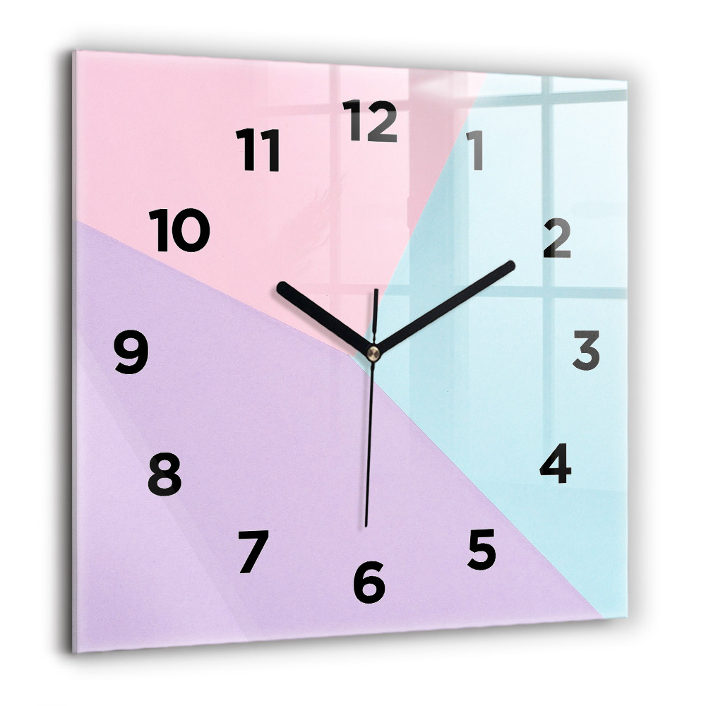 Horloge carrée en verre 60x60 cm Motif pastel