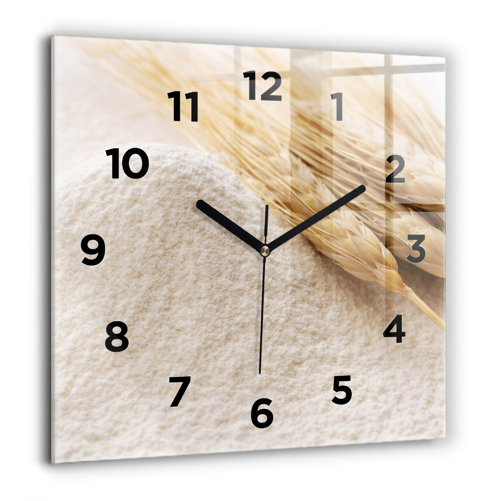 Horloge carrée en verre 60x60 cm Farine et épis